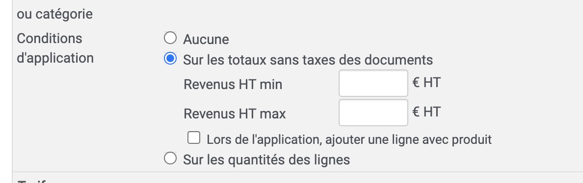 Documents commerciaux : ajout automatique de frais de port, frais de dossier