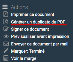 raccourci pour lancer la génération d'un nouveau PDF de la facture avec les informations mises à jour