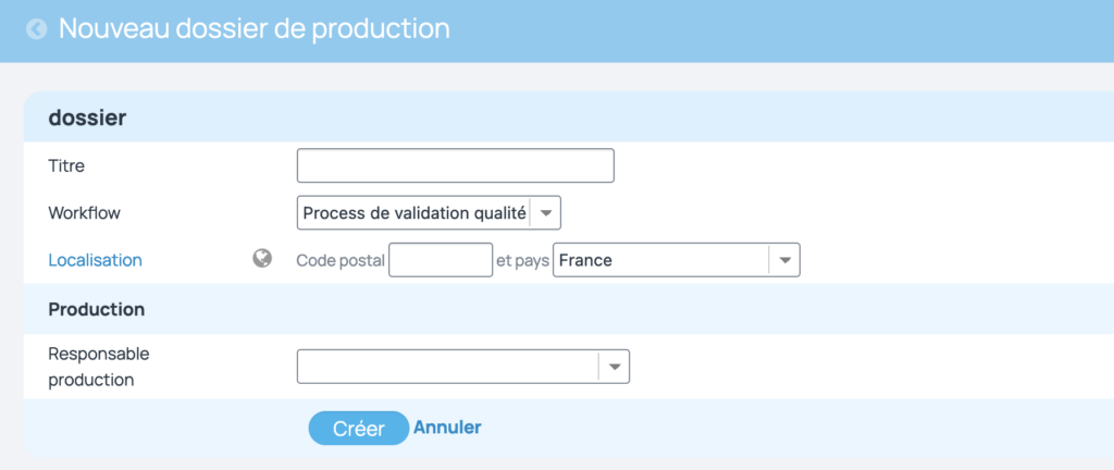 Suivre des dossiers de production