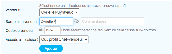 remplir le formulaire pour intégrer des vendeurs à la caisse incwo POS Cloud