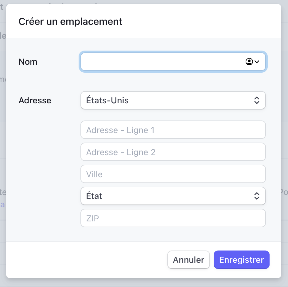 Création Emplacement TPE-Stripe