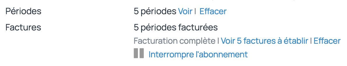 Pour l'émission des factures d'abonnement, il faut d'abord générer les périodes. Ensuite, le logiciel propose la création des factures qu'il ne reste plus qu'à valider à la date prévue