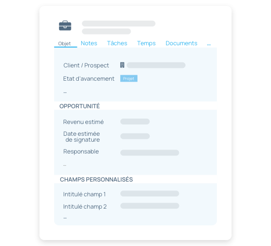 Personnalisation du CRM avec des champs propres à votre métier